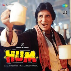 Hum 1991 Bollywood LP vinyl record featuring music by Laxmikant-Pyarelal