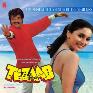 Tezaab 1988 Bollywood LP vinyl record featuring music by Laxmikant-Pyarelal